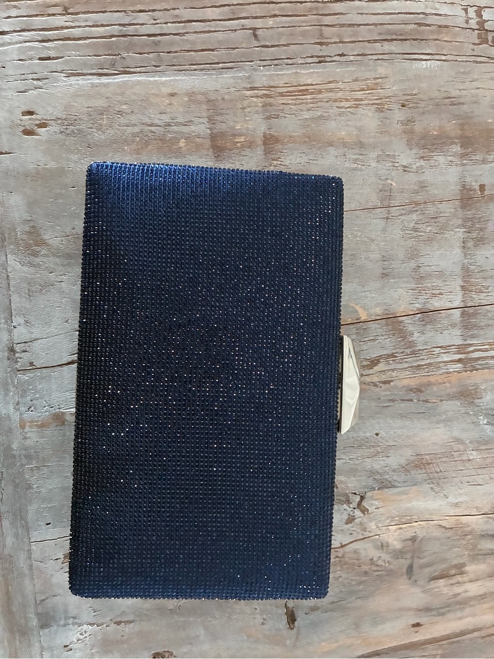 Women's Navy Blue Beaded Wristlet Clutch